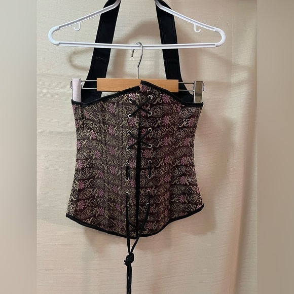 🔴 Vaacodor Corset beautiful detail clasp front and tie in the back size small - Picture 6 of 7